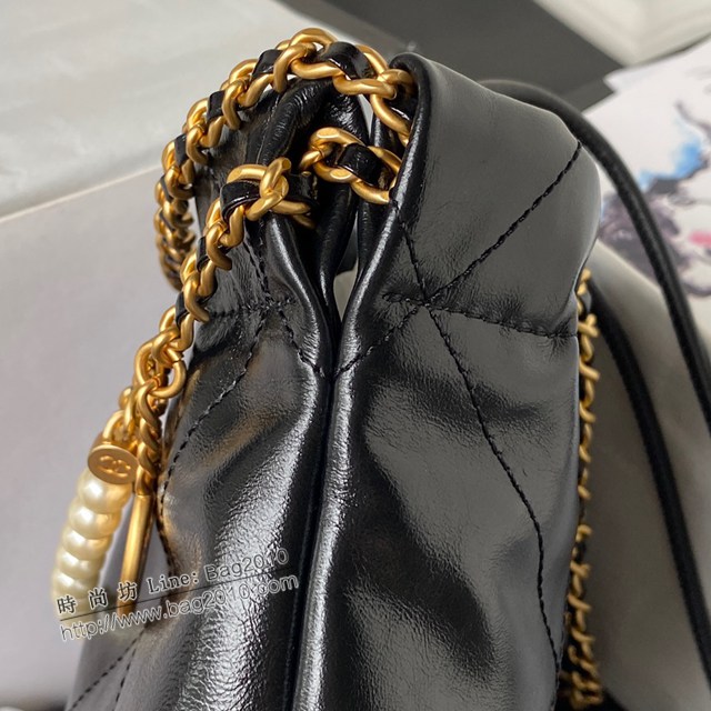 Chanel專櫃新款23S購物包 AS3980 香奈兒經典黑色款迷你版mini22bag手袋 djc5376